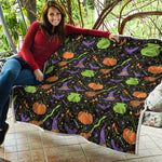 Halloween Wizard Pattern Print Quilt