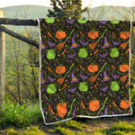 Halloween Wizard Pattern Print Quilt