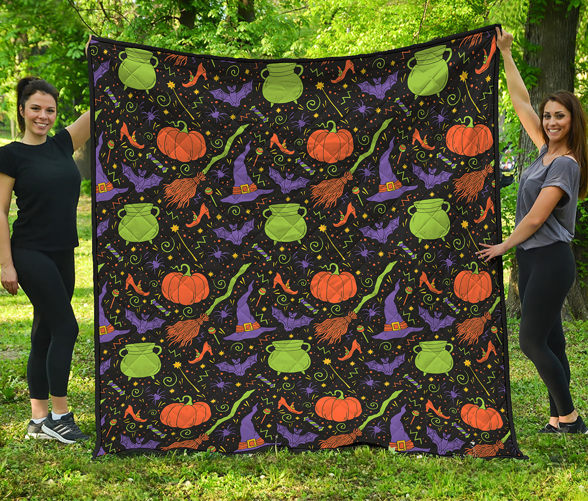 Halloween Wizard Pattern Print Quilt