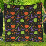 Halloween Wizard Pattern Print Quilt