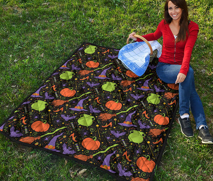 Halloween Wizard Pattern Print Quilt