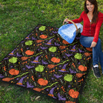 Halloween Wizard Pattern Print Quilt