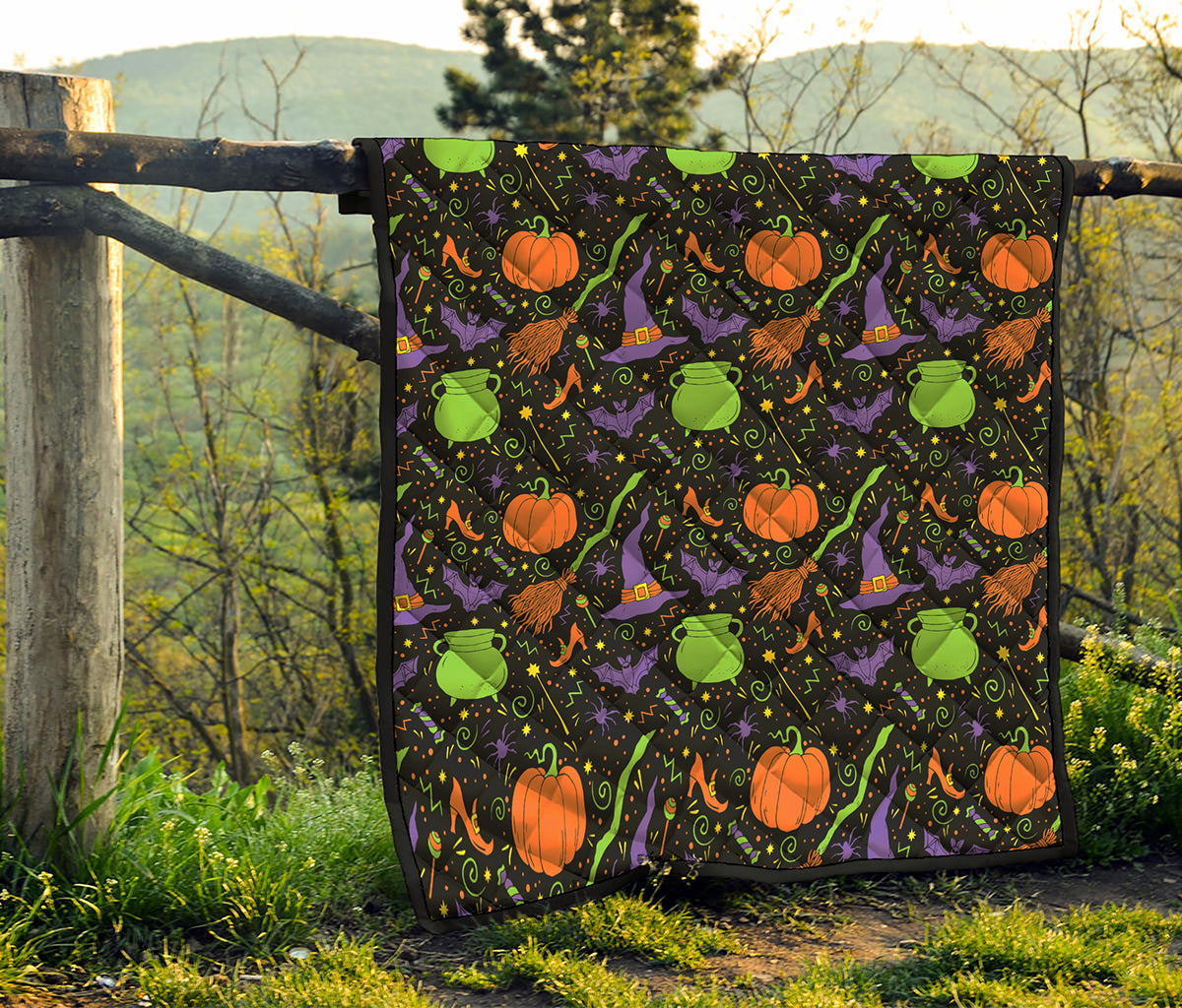 Halloween Wizard Pattern Print Quilt