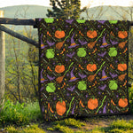 Halloween Wizard Pattern Print Quilt