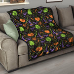 Halloween Wizard Pattern Print Quilt