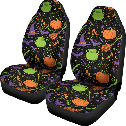 Halloween Wizard Pattern Print Universal Fit Car Seat Covers