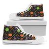 Halloween Wizard Pattern Print White High Top Shoes