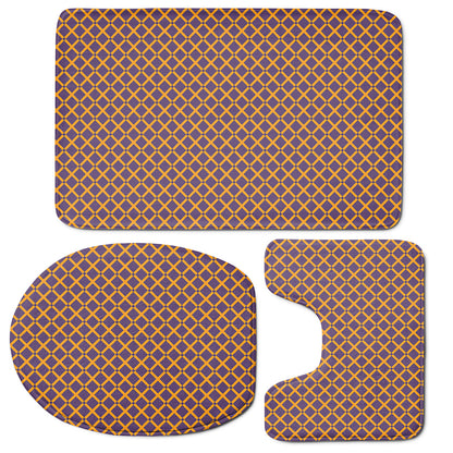 Halloween X Pattern Print 3 Piece Bath Mat Set