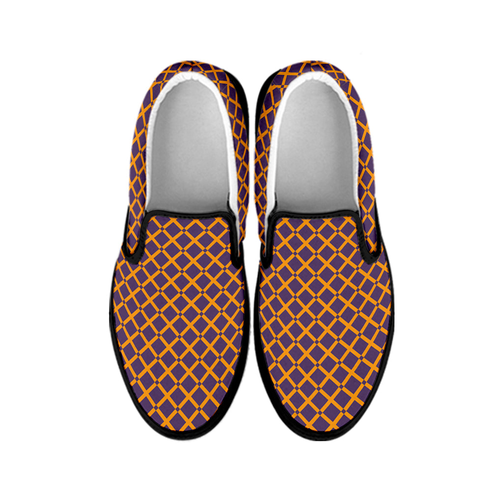 Halloween X Pattern Print Black Slip On Shoes