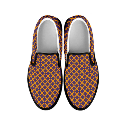 Halloween X Pattern Print Black Slip On Shoes