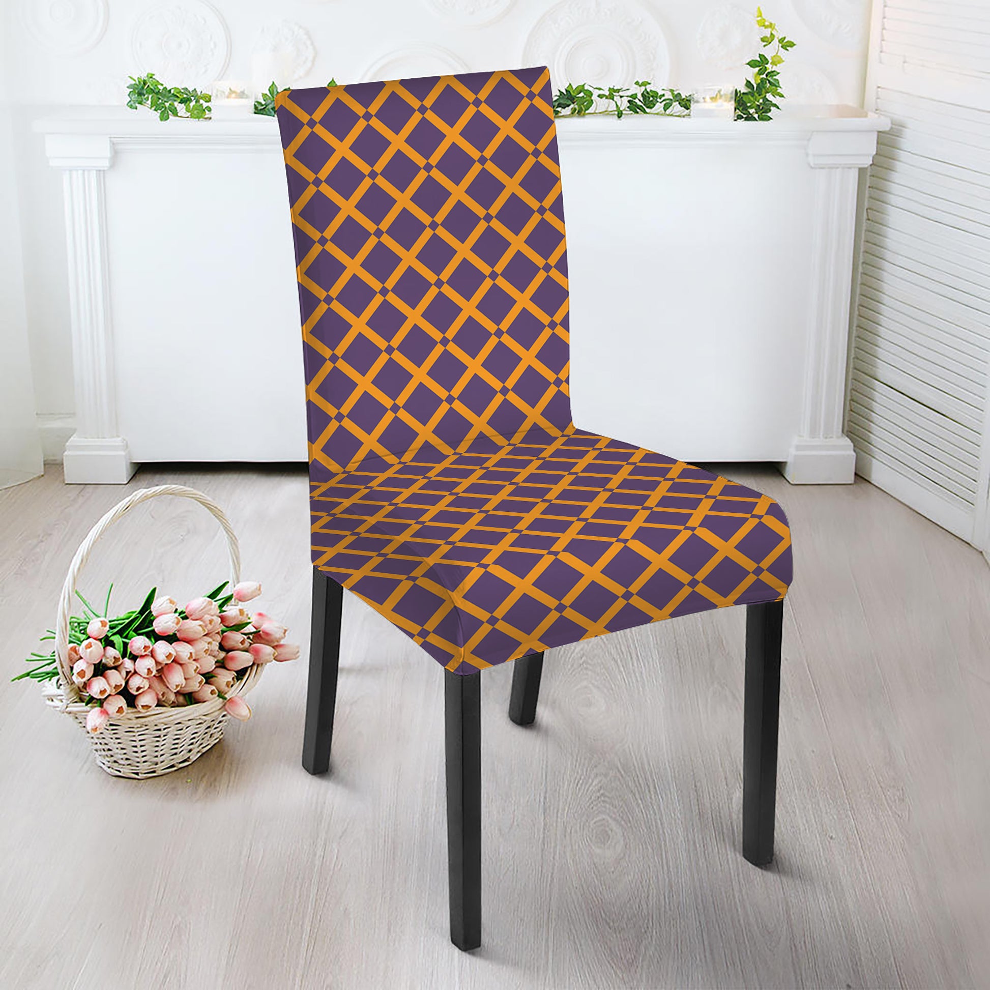 Halloween X Pattern Print Dining Chair Slipcover
