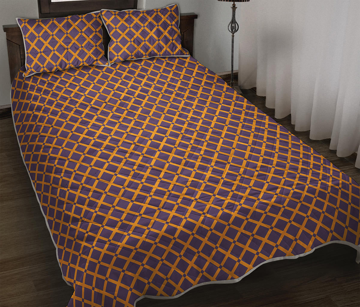 Halloween X Pattern Print Quilt Bed Set