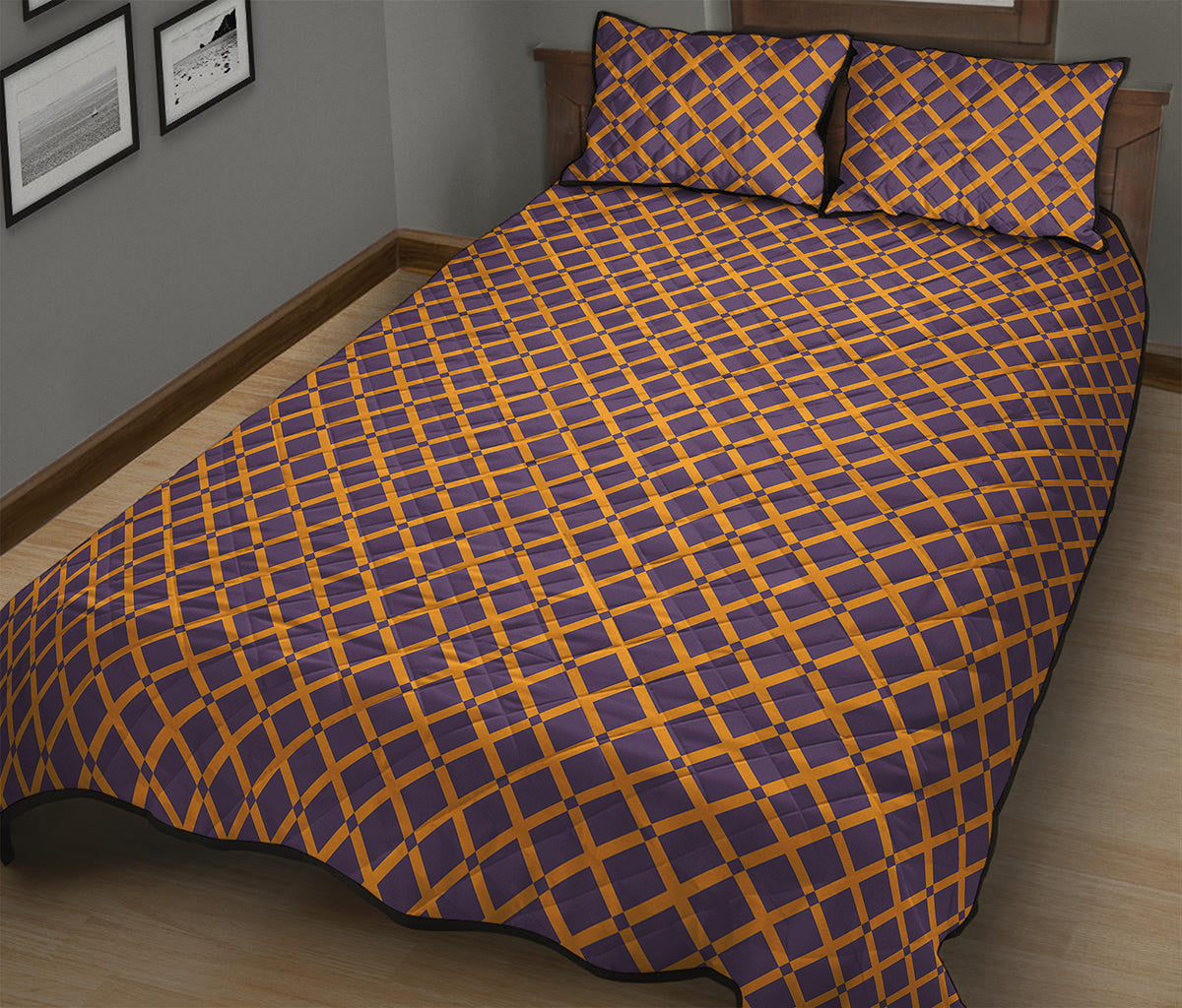 Halloween X Pattern Print Quilt Bed Set