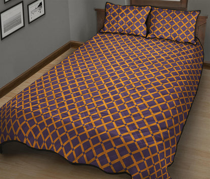Halloween X Pattern Print Quilt Bed Set