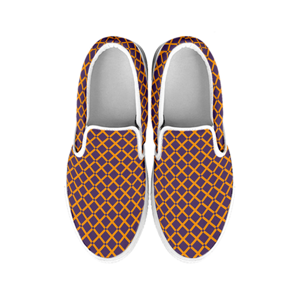 Halloween X Pattern Print White Slip On Shoes