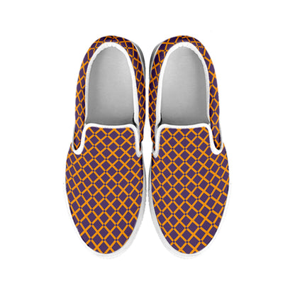 Halloween X Pattern Print White Slip On Shoes