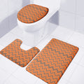 Halloween Zig Zag Pattern Print 3 Piece Bath Mat Set