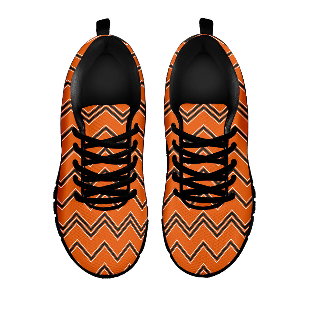 Halloween Zig Zag Pattern Print Black Sneakers