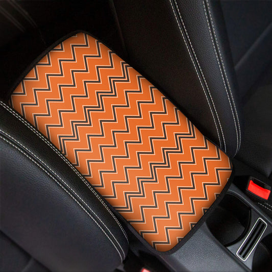 Halloween Zig Zag Pattern Print Car Center Console Cover