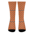 Halloween Zig Zag Pattern Print Crew Socks