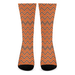 Halloween Zig Zag Pattern Print Crew Socks