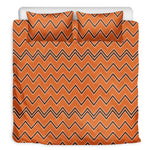 Halloween Zig Zag Pattern Print Duvet Cover Bedding Set