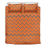 Halloween Zig Zag Pattern Print Duvet Cover Bedding Set