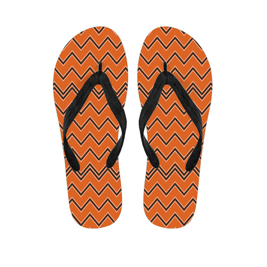 Halloween Zig Zag Pattern Print Flip Flops