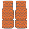 Halloween Zig Zag Pattern Print Front and Back Car Floor Mats