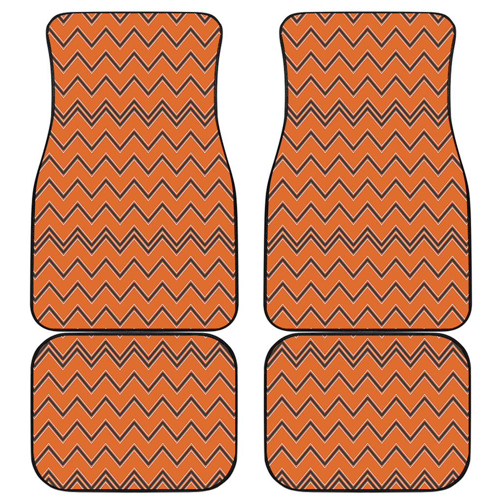 Halloween Zig Zag Pattern Print Front and Back Car Floor Mats