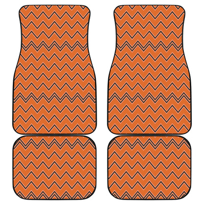 Halloween Zig Zag Pattern Print Front and Back Car Floor Mats
