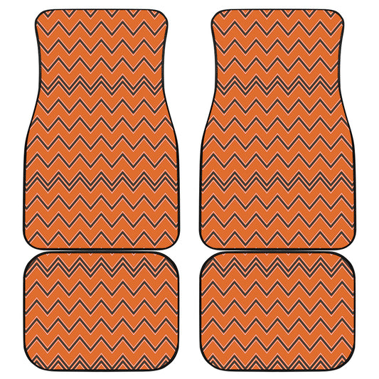 Halloween Zig Zag Pattern Print Front and Back Car Floor Mats