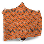 Halloween Zig Zag Pattern Print Hooded Blanket