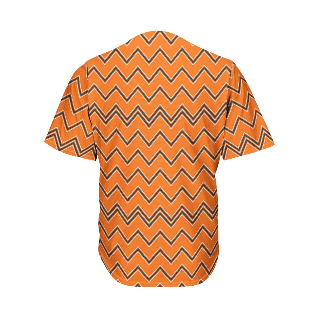 Halloween Zig Zag Pattern Print Men's Baseball Jersey