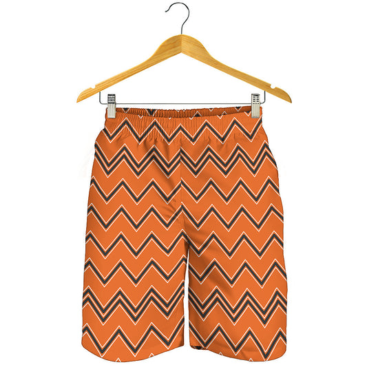 Halloween Zig Zag Pattern Print Men's Shorts