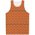 Halloween Zig Zag Pattern Print Men's Tank Top