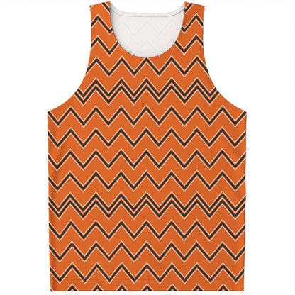 Halloween Zig Zag Pattern Print Men's Tank Top