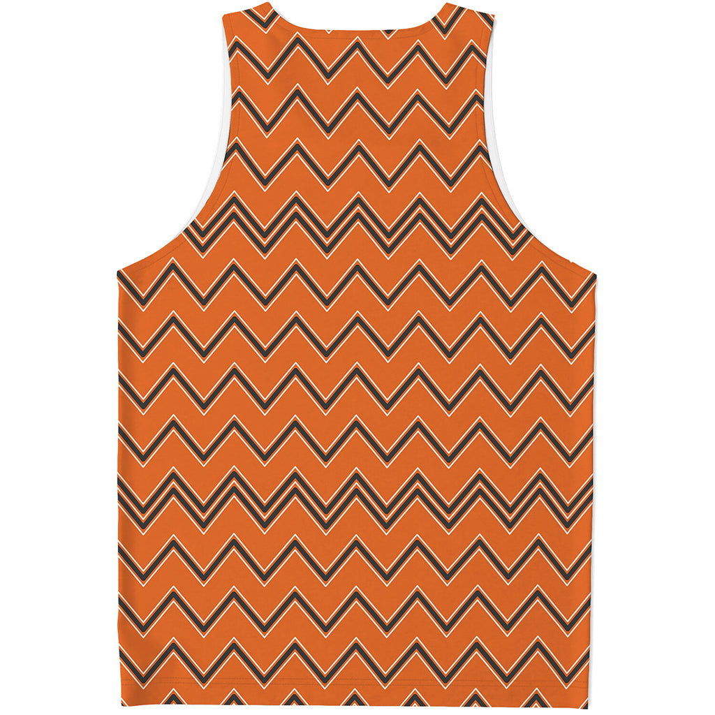 Halloween Zig Zag Pattern Print Men's Tank Top