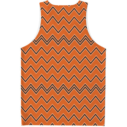 Halloween Zig Zag Pattern Print Men's Tank Top