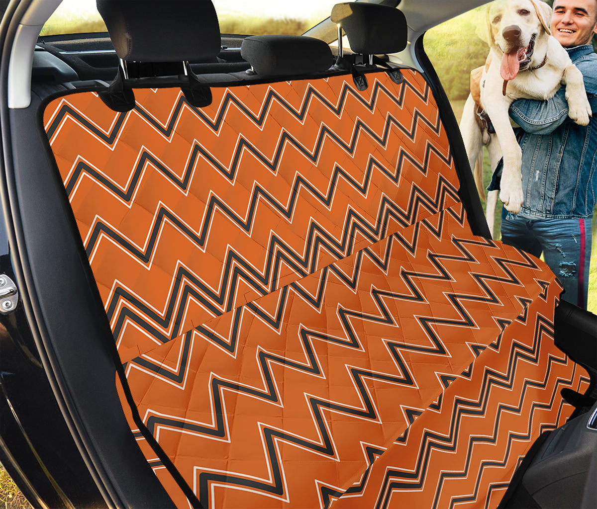 Halloween Zig Zag Pattern Print Pet Car Back Seat Cover
