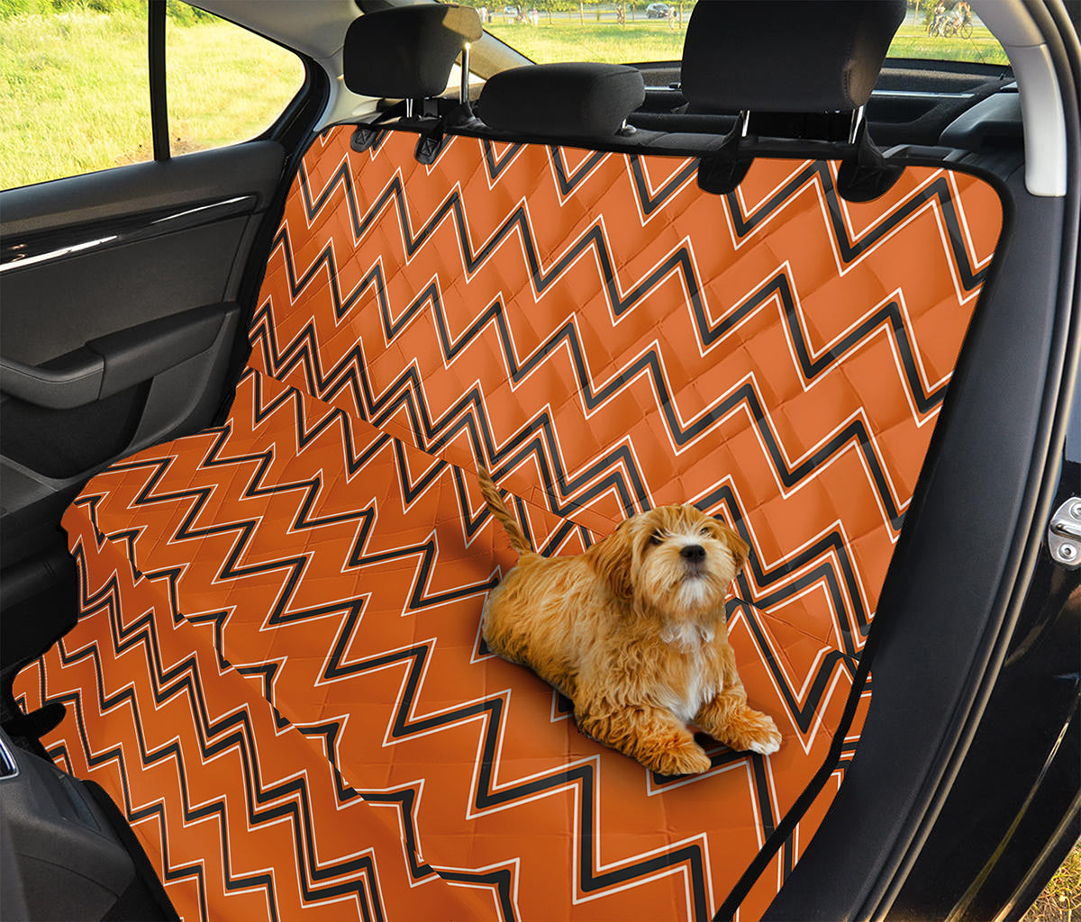 Halloween Zig Zag Pattern Print Pet Car Back Seat Cover