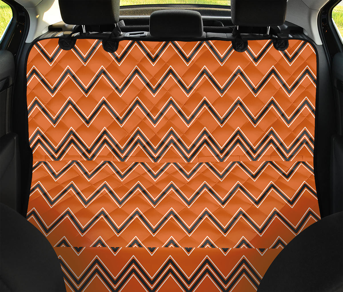 Halloween Zig Zag Pattern Print Pet Car Back Seat Cover