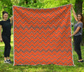Halloween Zig Zag Pattern Print Quilt