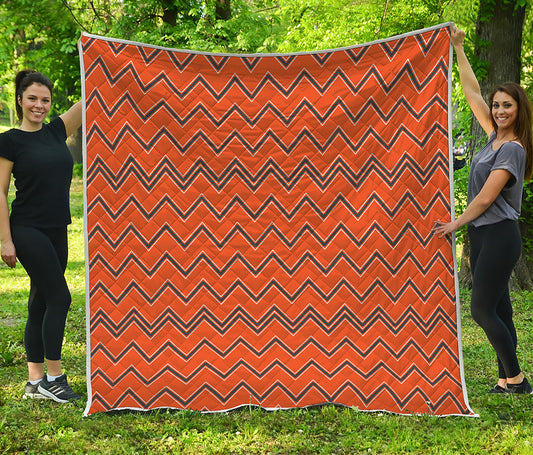 Halloween Zig Zag Pattern Print Quilt
