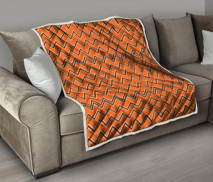 Halloween Zig Zag Pattern Print Quilt