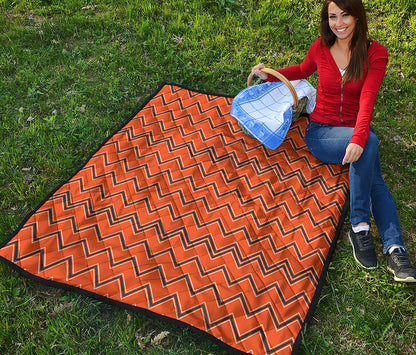 Halloween Zig Zag Pattern Print Quilt
