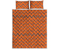 Halloween Zig Zag Pattern Print Quilt Bed Set