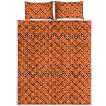 Halloween Zig Zag Pattern Print Quilt Bed Set