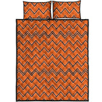 Halloween Zig Zag Pattern Print Quilt Bed Set