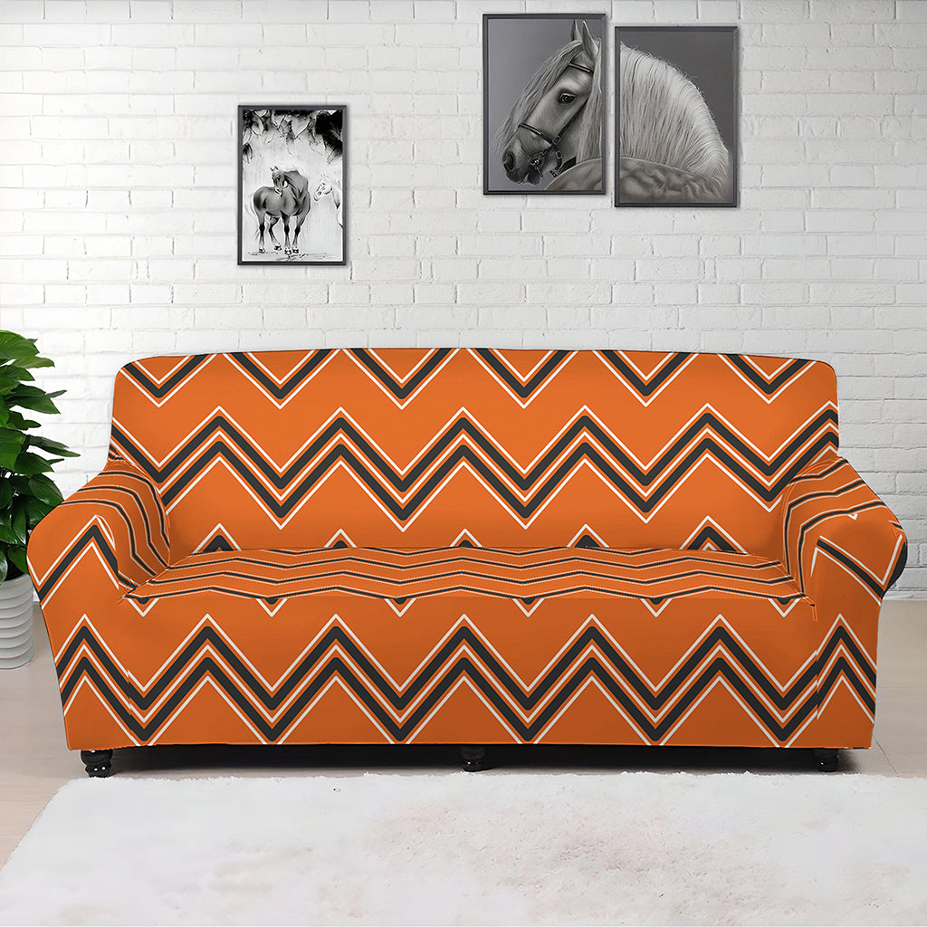 Halloween Zig Zag Pattern Print Sofa Cover